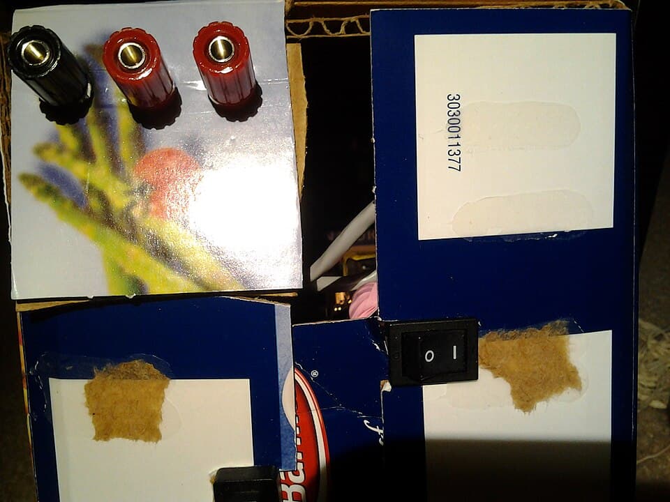 I made three holes and attached binding posts to them
