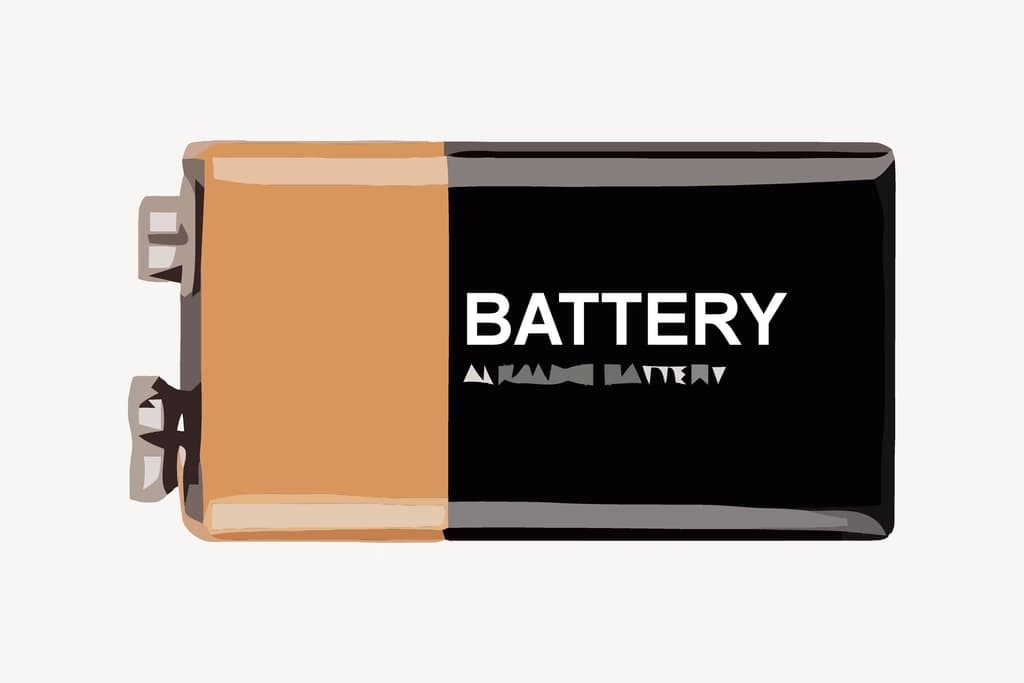 9V battery clipart, illustration vector