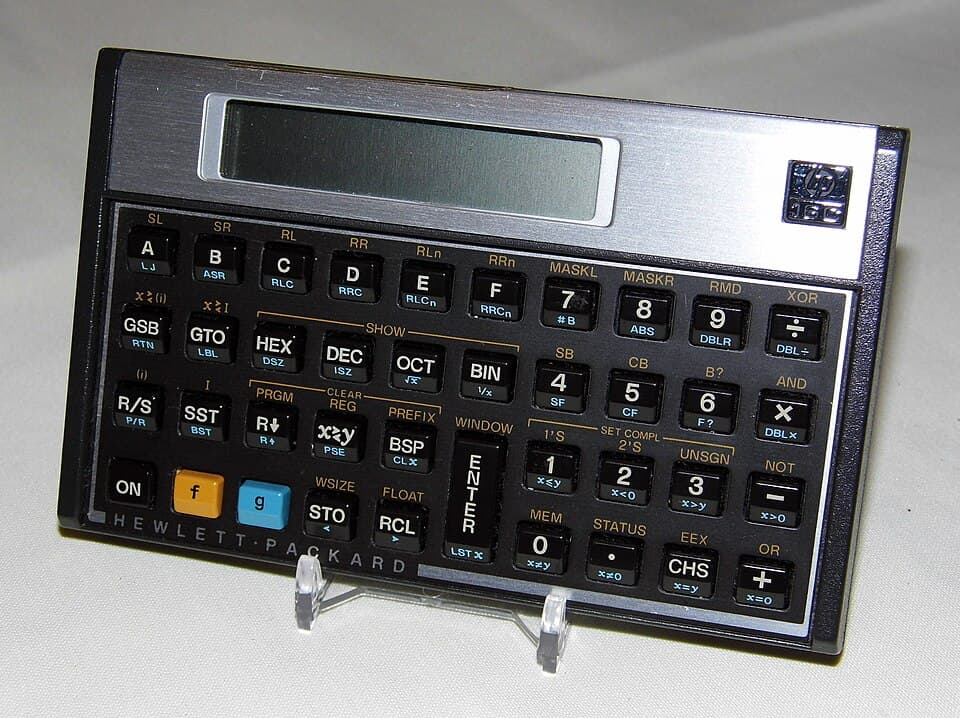 Vintage Hewlett-Packard Model HP-16C Progammable RPN Calculator, HP's First and Only Calculator esp. for Programmers, circa 1988 (9330369298)