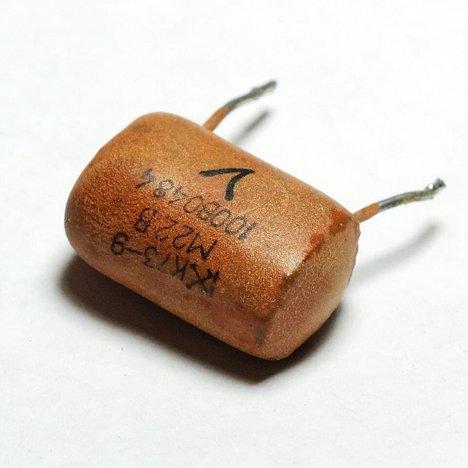 Soviet K73-9 film capacitors, 1984 - surface decomposing 05(DXO)