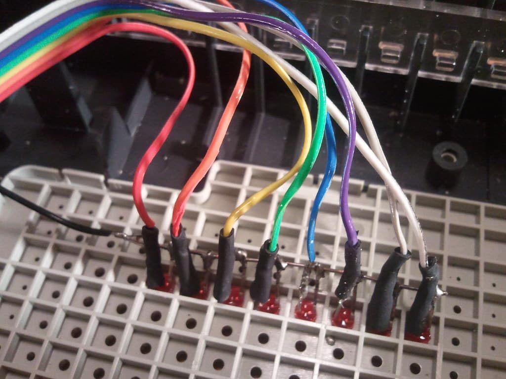 Heat shrink tubing on the LEDs