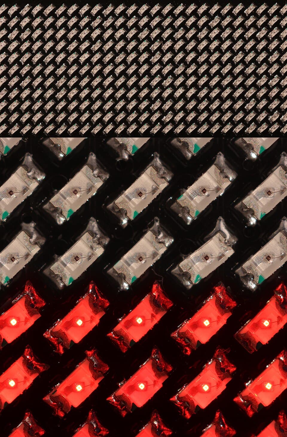 Macro photo of LED matrix