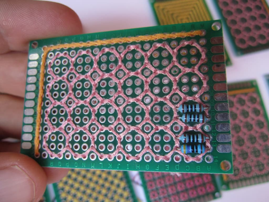 Lynn's embroidered perfboards
