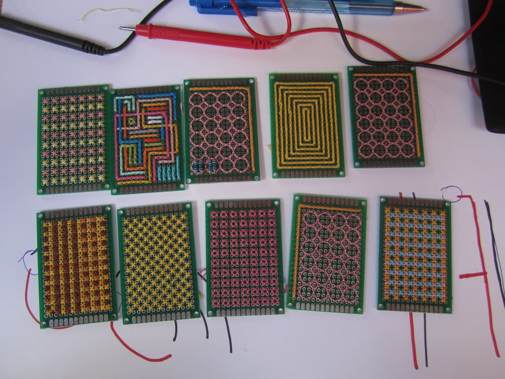 Lynn's embroidered perfboards