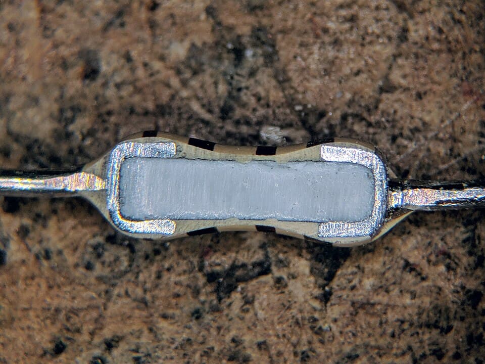 Carbon film resistor cross section