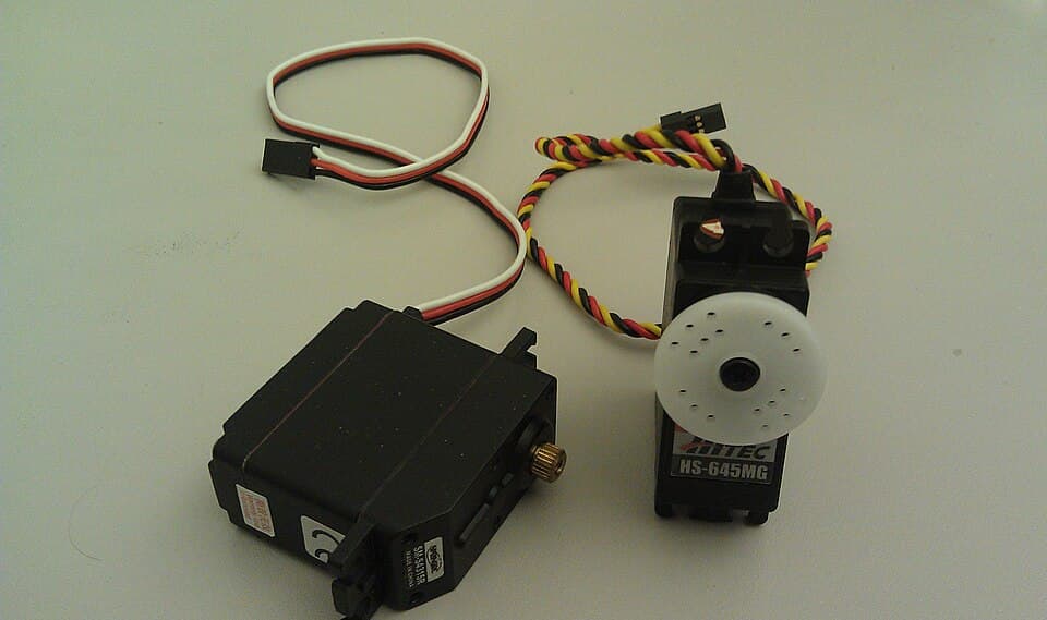 Two hobby servo motors