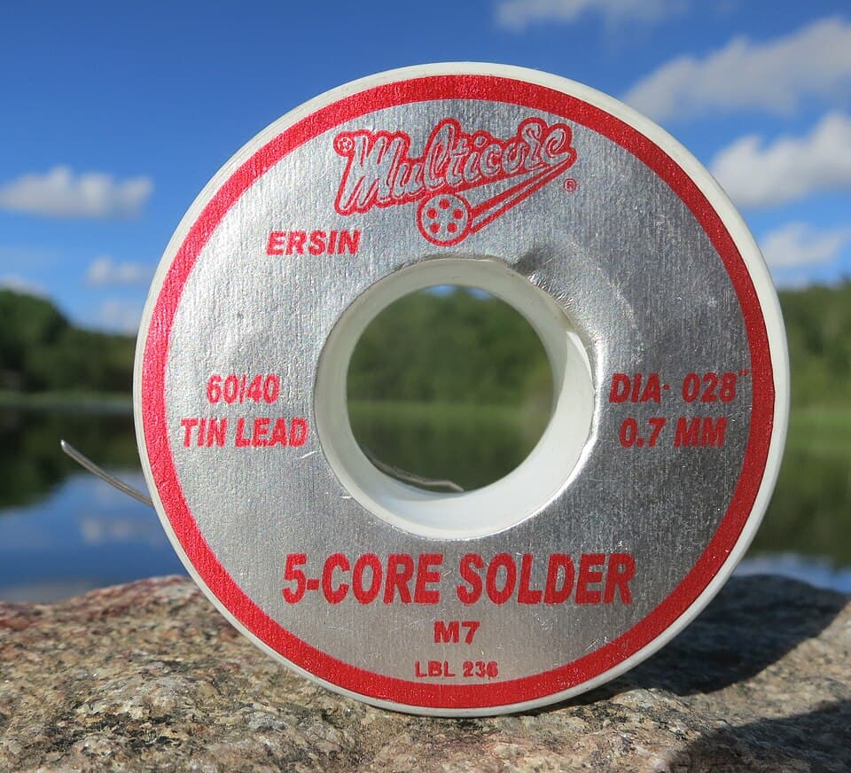 Late 20th century Multicore Ersin 5 core 0 7 mm solder wire by Multicore Solders Ltd England