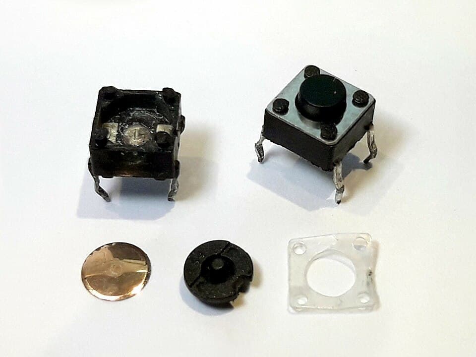 Tactile switch disassembled