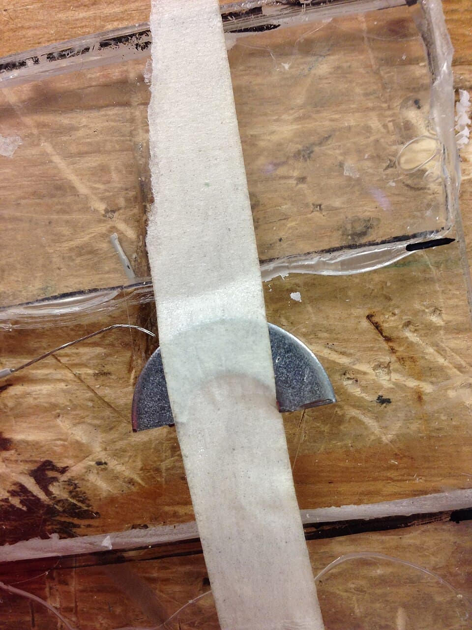 The washer being taped